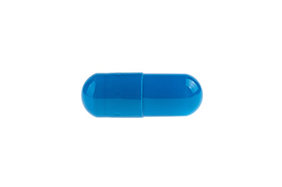 Photo of a blue capsule